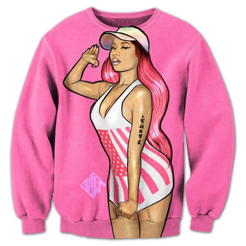 Harajuku 2018 New Fashion Men/womens 3D Print Nicki Minaj Sweatshirts Graphic Funny Pullover Pink Hoodies Casual Tops Woman 5XL
Harajuku 2018 New Fashion Men/womens 3D Print Nicki Minaj Sweatshirts Graphic Funny Pullover Pink Hoodies Casual Tops Woman 5XL