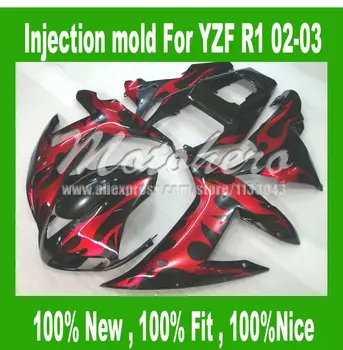 100%Fit Injection fairing for Yamaha YZF R1 2002 2003 YZF R1 02 03 YZF1000 R1 YZF-R1 02-03 ABS fairing kits Red Flame black #JJ7
100%Fit Injection fairing for Yamaha YZF R1 2002 2003 YZF R1 02 03 YZF1000 R1 YZF-R1 02-03 ABS fairing kits Red Flame black #JJ7