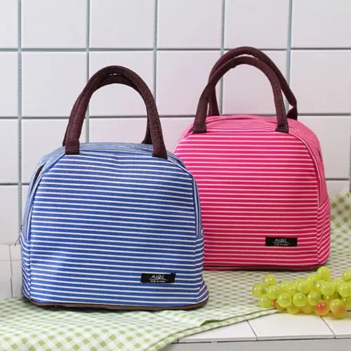 Фото Fashion Men Women Kids Portable Insulated Thermal Cooler Lunch Box Picnic Case Storage Bag Carry Tote Oxford Waterproof Handbag | Багаж и