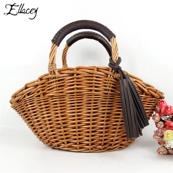 New Women Handmade Knitting Wicker Bag Tassel Decoration Fringed Handcuffed Basket Bag String Bales Straw
New Women Handmade Knitting Wicker Bag Tassel Decoration Fringed Handcuffed Basket Bag String Bales Straw