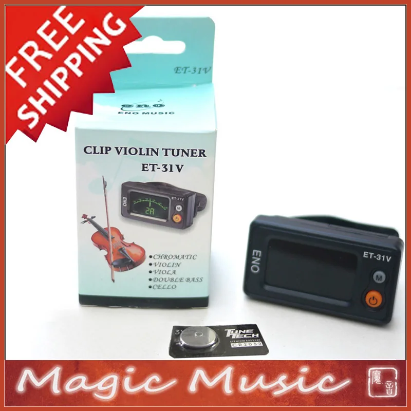 Free shipping! ENO Chromatic Clip Tone Tuner Model ET-31V for Violin Viola Cello Double Bass, Pocket Size 
Free shipping! ENO Chromatic Clip Tone Tuner Model ET-31V for Violin Viola Cello Double Bass, Pocket Size