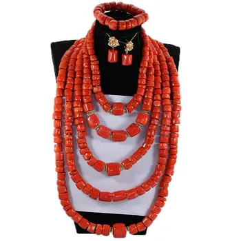 Luxury 5 Layers Real Coral African Beads Jewelry Sets Original Coral Nigerian Indian Bridal Necklace Set Gift for Women CNR899
Luxury 5 Layers Real Coral African Beads Jewelry Sets Original Coral Nigerian Indian Bridal Necklace Set Gift for Women CNR899
