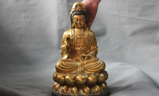 S1045 China Buddhism Copper Gild Aquarius Guan Yin Kwan-yin Boddhisattva Buddha Statue D0318
S1045 China Buddhism Copper Gild Aquarius Guan Yin Kwan-yin Boddhisattva Buddha Statue D0318