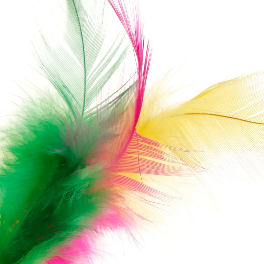 Cat Teaser Golf Ball Feather Colorful Toys Squeaky Chew Play Intelligent Interactive Funny Pet Dog Puppy Kitten Supplies