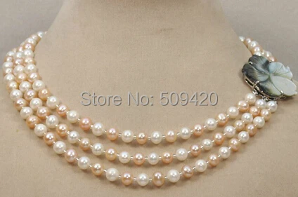 Free Shipping >>>new 3 rows AA 7-8mm white+pink FreshWater Akoya Pearl necklace 17"18"19
Free Shipping >>>new 3 rows AA 7-8mm white+pink FreshWater Akoya Pearl necklace 17"18"19