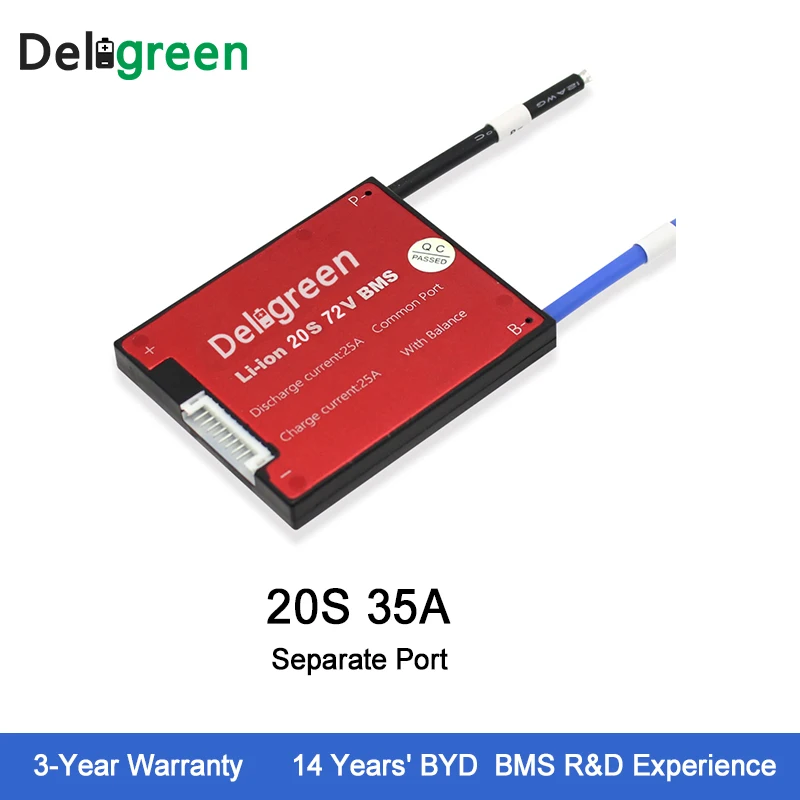 Deligreen 20S 35A 60V PCM/PCB/BMS for 3.2V Rated lithium battery pack 18650 LiFePO4 Battery Pack
Deligreen 20S 35A 60V PCM/PCB/BMS for 3.2V Rated lithium battery pack 18650 LiFePO4 Battery Pack