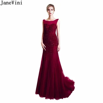 JaneVini Sexy Burgundy Bridesmaid Dresses 2019 Luxurious Beading Sleeveless Scoop Neck Mermaid Tulle Dubai Long Prom Party Gowns
JaneVini Sexy Burgundy Bridesmaid Dresses 2019 Luxurious Beading Sleeveless Scoop Neck Mermaid Tulle Dubai Long Prom Party Gowns