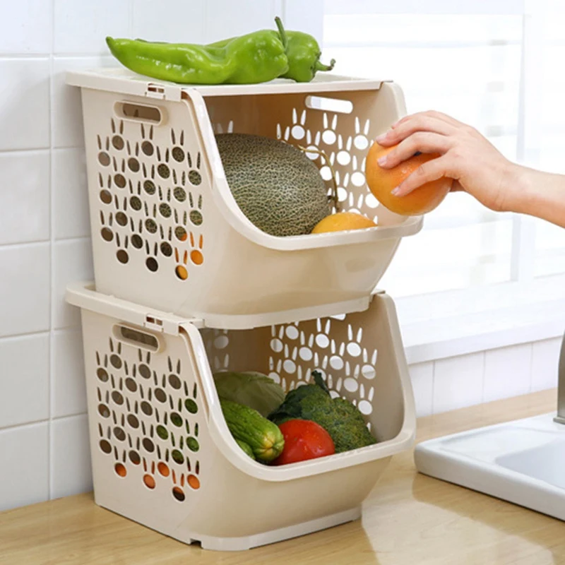 Kitchen Storage Basket Plastic Multi-Functional Hollow Vegetables Fruit Racks With Cover Storage Basket For Organizers
Kitchen Storage Basket Plastic Multi-Functional Hollow Vegetables Fruit Racks With Cover Storage Basket For Organizers
