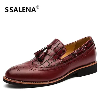 Men Tassel Leather Brogue Shoes Luxury Buisness Flats Dress Shoes For Male Wedding Formal Pointed Toe Oxfords Shoes AA20441
Men Tassel Leather Brogue Shoes Luxury Buisness Flats Dress Shoes For Male Wedding Formal Pointed Toe Oxfords Shoes AA20441