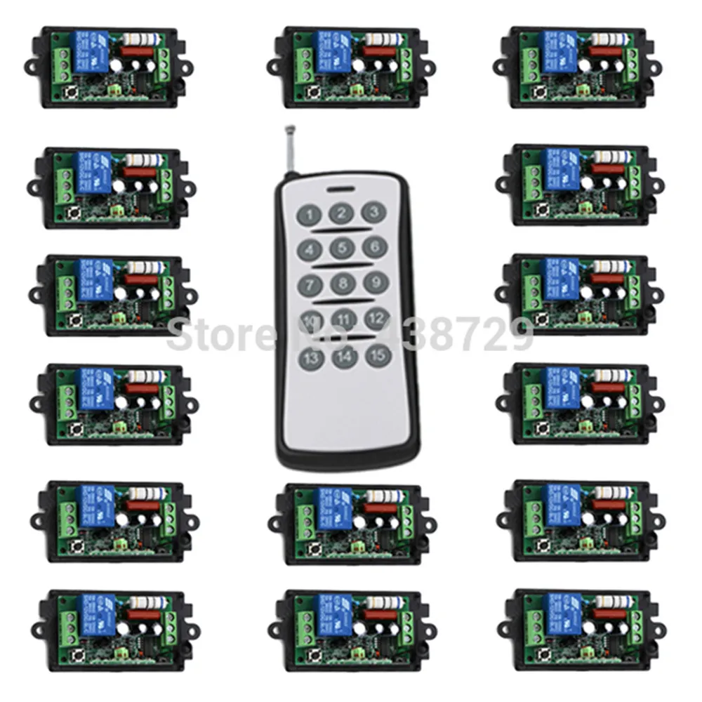 light switch wireless remote control 220v,15Ch RF on/off for light led for home automation 1 Transmitter And 15 Receiver
light switch wireless remote control 220v,15Ch RF on/off for light led for home automation 1 Transmitter And 15 Receiver