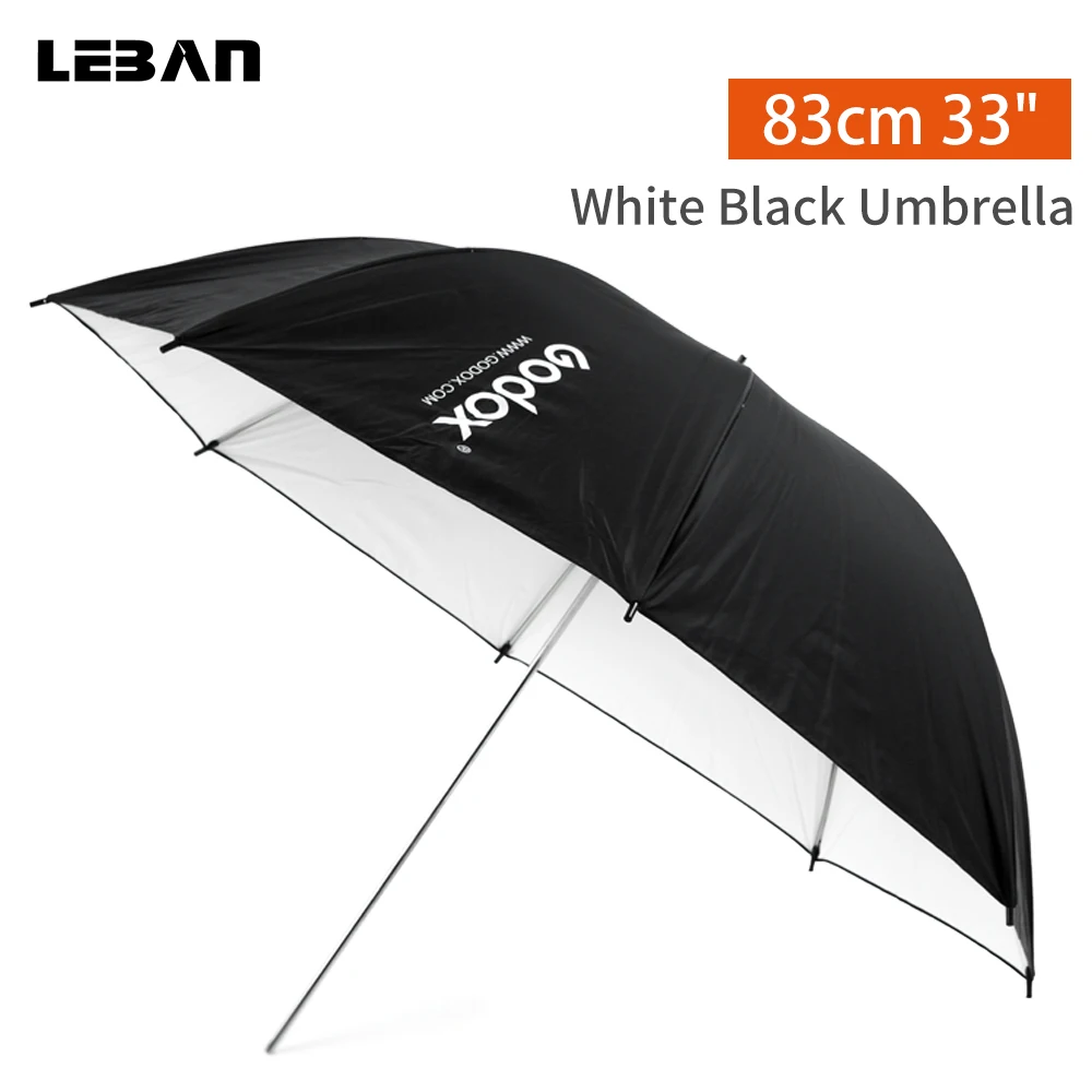 Godox 33" 83cm Black and White Reflective Lighting Light Umbrella for Studio Photogrphy
Godox 33" 83cm Black and White Reflective Lighting Light Umbrella for Studio Photogrphy