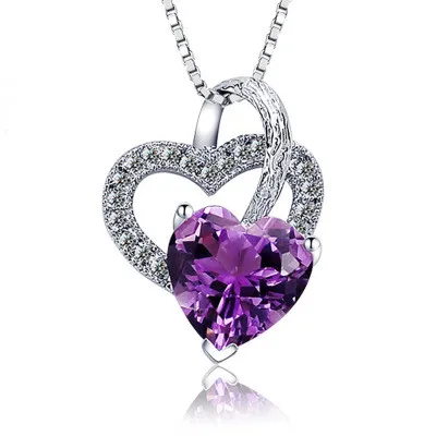 925 Silver Forever Love Three Heart Superposition Romantic Purple Cubic Zirconia Pendant Necklaces for Valentine's Day Gift
925 Silver Forever Love Three Heart Superposition Romantic Purple Cubic Zirconia Pendant Necklaces for Valentine's Day Gift