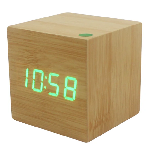 Wood Cube LED Alarm Control Digital Desk Clock Wooden Style Room Temperature Bamboo wood green led
Wood Cube LED Alarm Control Digital Desk Clock Wooden Style Room Temperature Bamboo wood green led