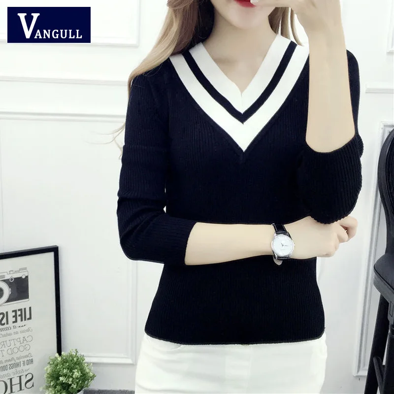 Vangull Women V Neck Sweater Pullovers Basic Knitted Tops Slim Spring Summer Knitted Warm Jumper Slim Stretch Sweater Female
Vangull Women V Neck Sweater Pullovers Basic Knitted Tops Slim Spring Summer Knitted Warm Jumper Slim Stretch Sweater Female