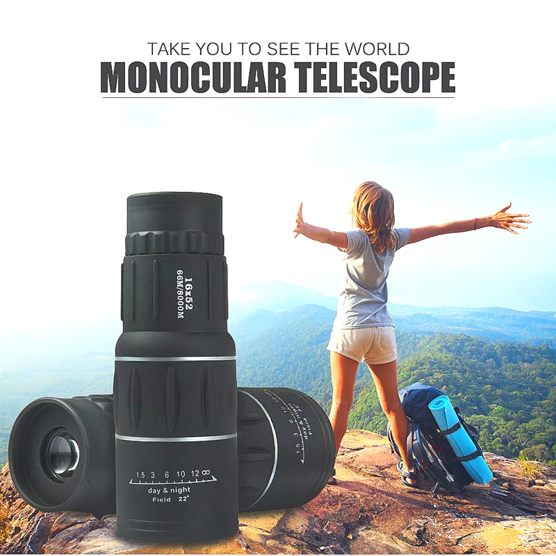 HD Telescope Camera 16X52 BAK4 Hunting Monocular Zoom Travel High Power Magnification Quality Binoculars Bird Watching Spyglass
HD Telescope Camera 16X52 BAK4 Hunting Monocular Zoom Travel High Power Magnification Quality Binoculars Bird Watching Spyglass