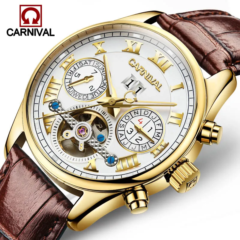 2017 Luxury Brand Carnival Tourbillon watches men mechanical watches sapphire Waterproof 30m fashion men watch hours Relogio
2017 Luxury Brand Carnival Tourbillon watches men mechanical watches sapphire Waterproof 30m fashion men watch hours Relogio