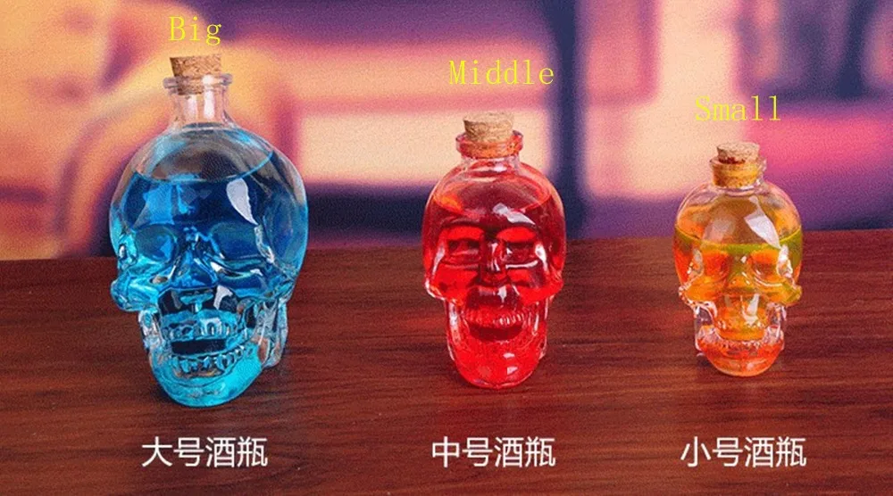 Free Shipping 3 Szie Creative Glass Crystal Skull Bottle Crystal Skull Whiskey Vodka Wine Bottle Beer Glass Bottle
Free Shipping 3 Szie Creative Glass Crystal Skull Bottle Crystal Skull Whiskey Vodka Wine Bottle Beer Glass Bottle