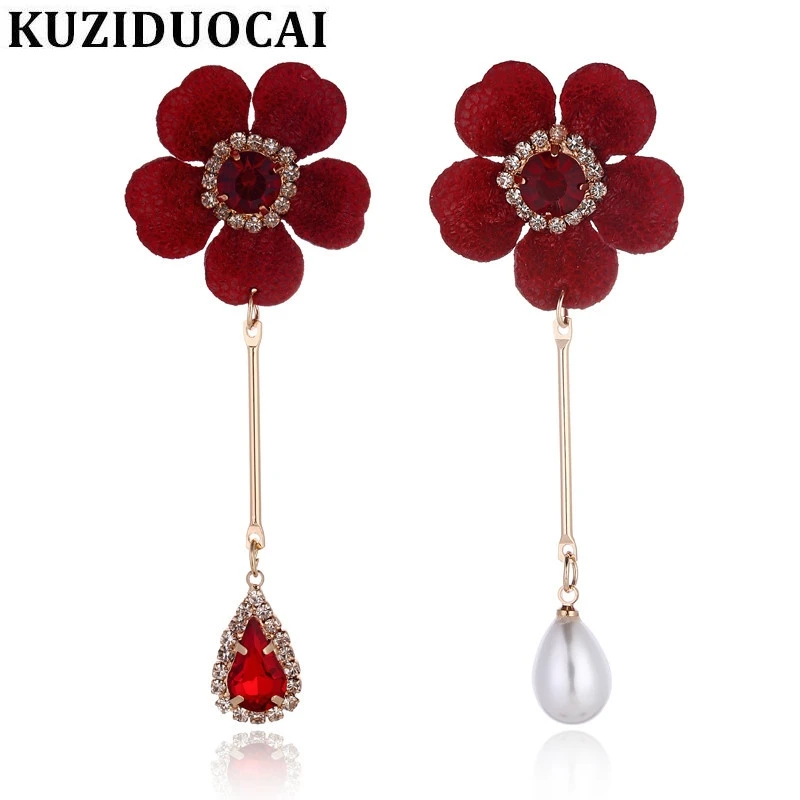 Kuziduocai 2018 New Fashion Fine Jewelry Copper Crystal Pearl Asymmetry Big Flowers Droplet Stud Earrings For Women Gifts E-1302
Kuziduocai 2018 New Fashion Fine Jewelry Copper Crystal Pearl Asymmetry Big Flowers Droplet Stud Earrings For Women Gifts E-1302