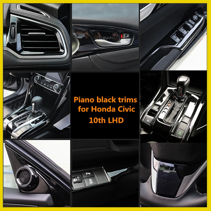 Car Interior ABS moulding cover Piano black Decroation cover trims for Honda Civic 10th LHD Gear Shift Cover Door Handle Sticker
Car Interior ABS moulding cover Piano black Decroation cover trims for Honda Civic 10th LHD Gear Shift Cover Door Handle Sticker