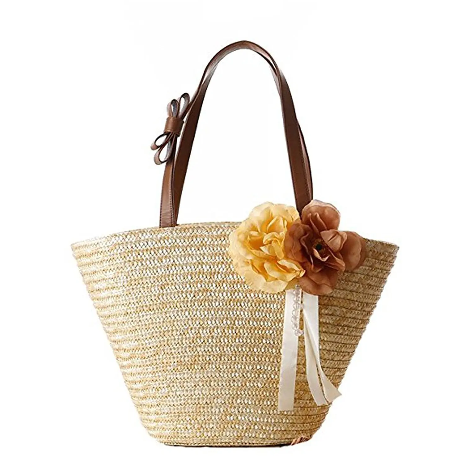 HCH-Women Flower Bow Ribbon Handle Woven Beach Straw Shoulder Handbags(primary color)
HCH-Women Flower Bow Ribbon Handle Woven Beach Straw Shoulder Handbags(primary color)