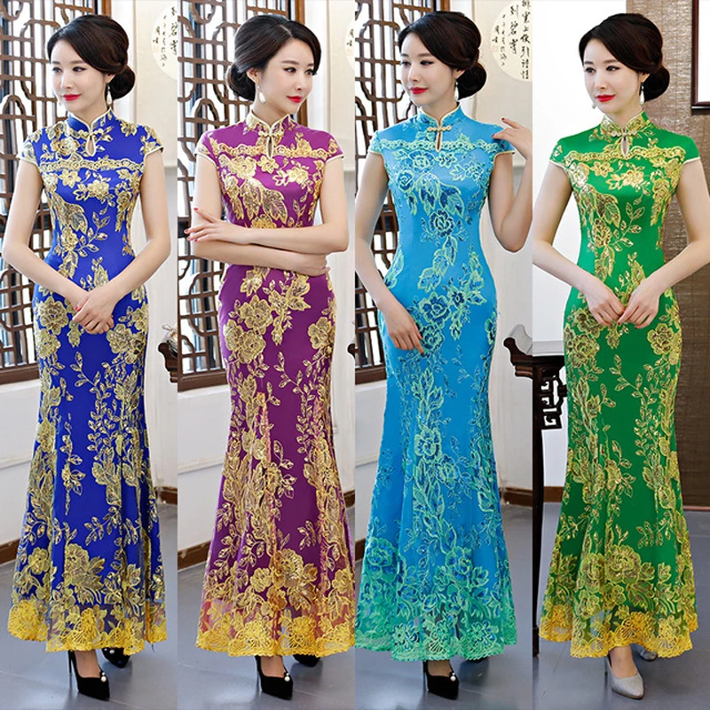 Plus Size 6XL Vintage Cheongsam Long National Chinese Dress Formal Women Embroidery Traditional Evening Gown Qipao Pattern
Plus Size 6XL Vintage Cheongsam Long National Chinese Dress Formal Women Embroidery Traditional Evening Gown Qipao Pattern
