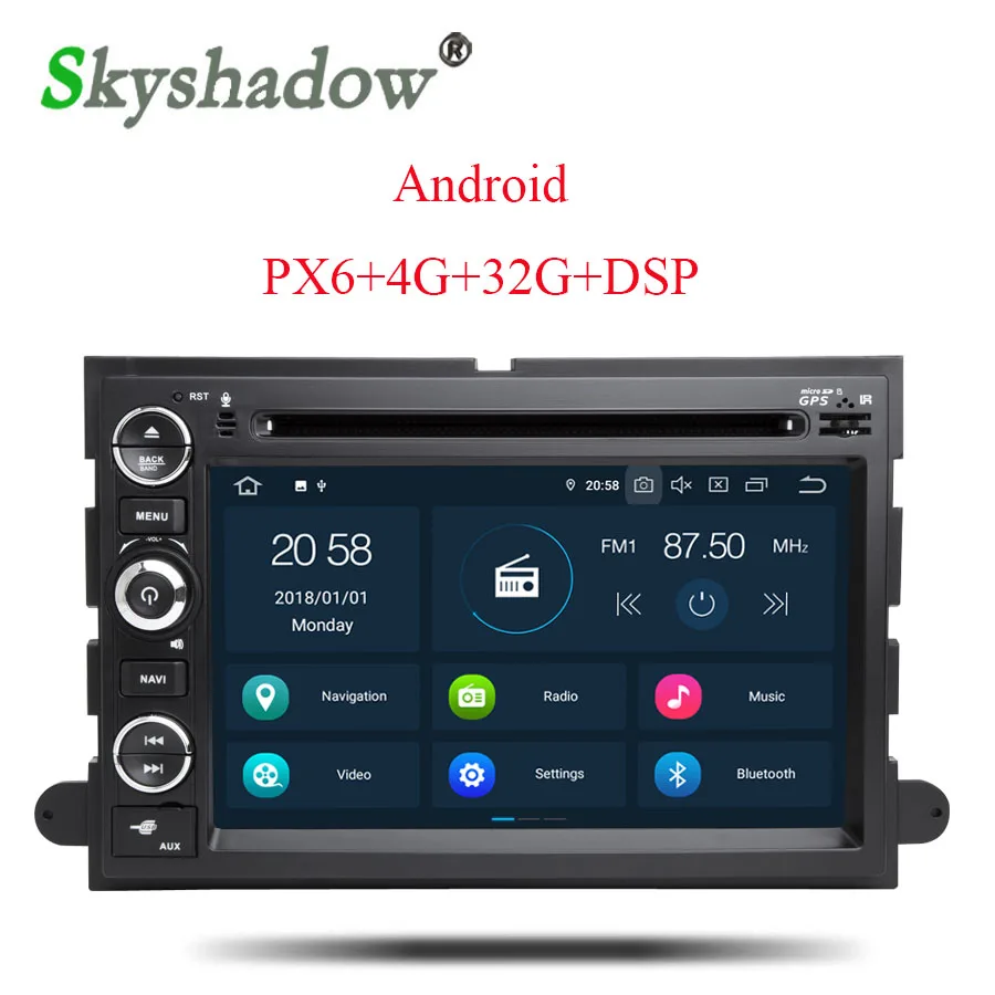 Car DVD Player GPS Map WIFI RDS Radio Bluetooth 4.0 DSP PX6 Android 9.0 4GB + 32GB For Ford Fusion Explorer F150 Edge Expedition 
Car DVD Player GPS Map WIFI RDS Radio Bluetooth 4.0 DSP PX6 Android 9.0 4GB + 32GB For Ford Fusion Explorer F150 Edge Expedition