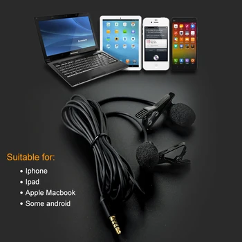 Dual-Head Lavalier Microphone 4m Clip-on Collar Condenser Microphone Handsfree Lapel Mic for Smartphone PC IOS IPad Phone Mic
Dual-Head Lavalier Microphone 4m Clip-on Collar Condenser Microphone Handsfree Lapel Mic for Smartphone PC IOS IPad Phone Mic