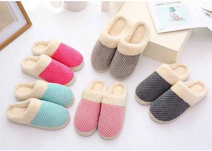 Women's Comfort Coral Fleece Memory Foam Slippers Plush Lining Slip-on Clog House Shoes for Indoor & Outdoor Use (6)