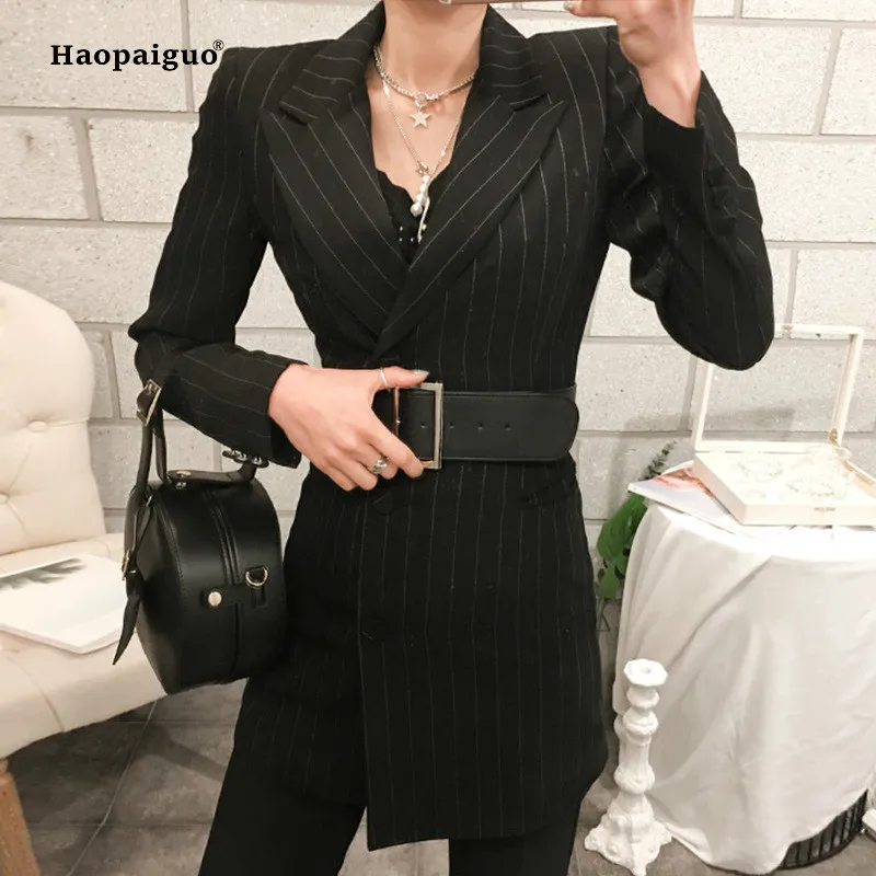 Plus Size Autumn Winter Women Coats Black Long Sleeve Notched Striped Elegant Suit Office Lady Long Coat Ladies Outwear Coats
Plus Size Autumn Winter Women Coats Black Long Sleeve Notched Striped Elegant Suit Office Lady Long Coat Ladies Outwear Coats