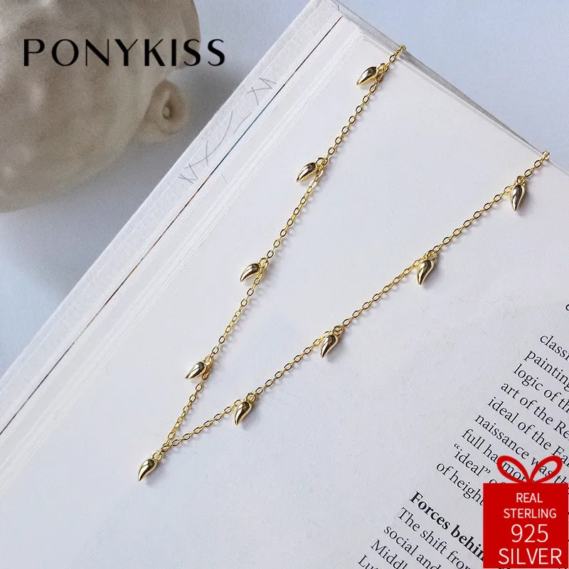 PONYKISS Trendy 100% 925 Sterling Silver Chic Water Drop Pendant Chain Necklace Women Party Fashion Accessory Fine Jewelry Gift
PONYKISS Trendy 100% 925 Sterling Silver Chic Water Drop Pendant Chain Necklace Women Party Fashion Accessory Fine Jewelry Gift