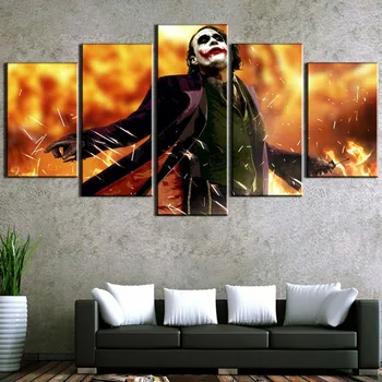 

5 Panel HD Print Large Batman Joker Glory Movie Cuadros Decoracion Paintings on Canvas Wall Art for Home Decorations Wall Decor