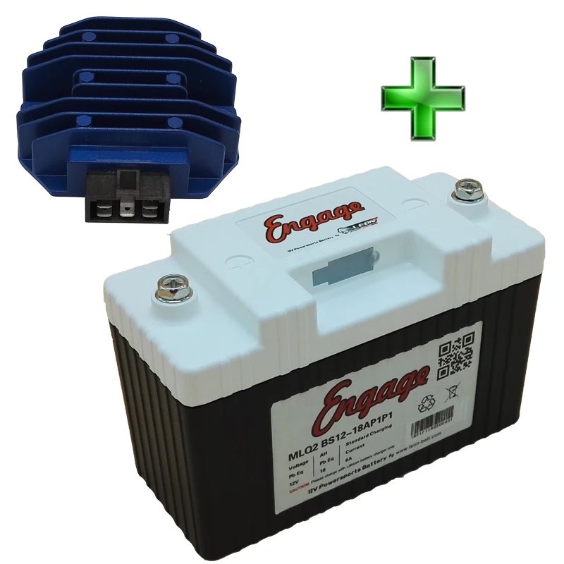 Engage Motorcycle Battery Starter LiFePO4 Powersport batteries12V 270CCA and 3-phase regulator rectifier
Engage Motorcycle Battery Starter LiFePO4 Powersport batteries12V 270CCA and 3-phase regulator rectifier