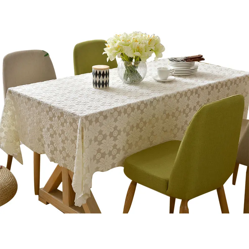 RUBIHOME Square Lace Tablecloth Sun Flower Design Table Cover Home Decorative in Dinning Room