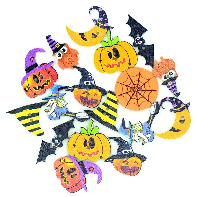 50PCS Randomly Mixed Wooden Halloween Pumpkin Buttons|Halloween Party Embellishment Buttons|Halloween DIY Crafting Buttons
50PCS Randomly Mixed Wooden Halloween Pumpkin Buttons|Halloween Party Embellishment Buttons|Halloween DIY Crafting Buttons
