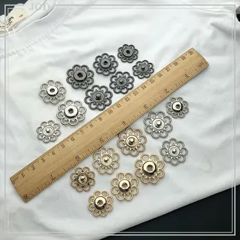 Size: 21mm 25mm 28mm Vintage Hollow Out Snap Buttons Sewing Snap Fastener Plating Metal Invisible Snap for Garment Gold Silver
Size: 21mm 25mm 28mm Vintage Hollow Out Snap Buttons Sewing Snap Fastener Plating Metal Invisible Snap for Garment Gold Silver