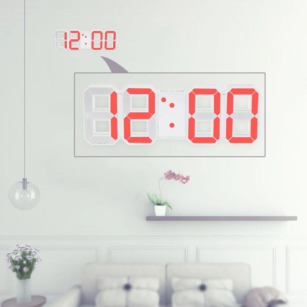 Фото LED Alarm Clocks Desktop Table Digital Wall 12-Hour Display Despertador & Clock | Дом и сад