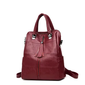 Women Multifunction Backpack Leather Tassel Shoulder Bag Large Capacity Backbag Female School Bag Girl Travel Bag Mochila B346
Women Multifunction Backpack Leather Tassel Shoulder Bag Large Capacity Backbag Female School Bag Girl Travel Bag Mochila B346