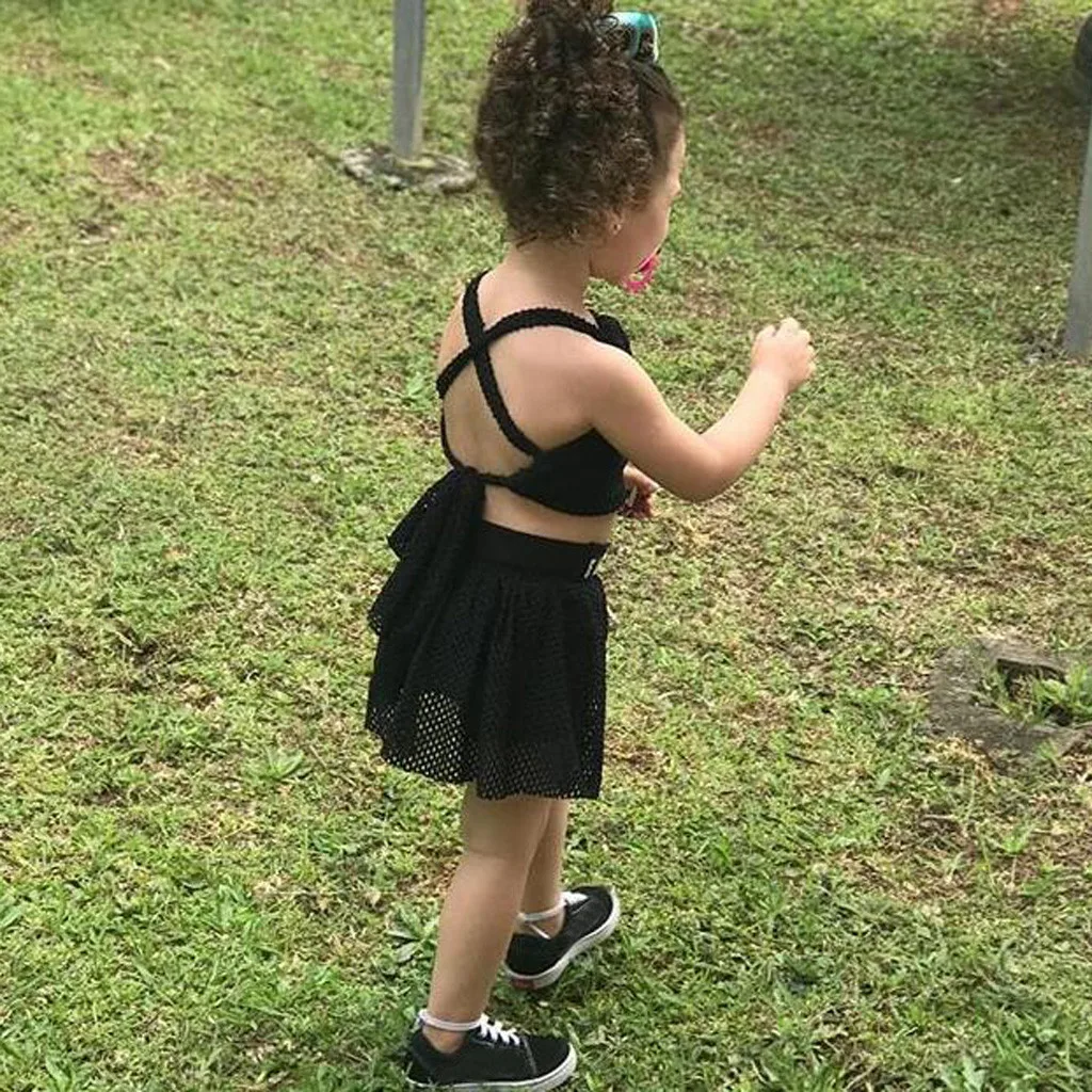 Baby girl clothes 2019 hot summer High fashion kids clothes Solid black Halter Neck Mesh Tops+ Letter Skirt Outfits Sets T514
Baby girl clothes 2019 hot summer High fashion kids clothes Solid black Halter Neck Mesh Tops+ Letter Skirt Outfits Sets T514