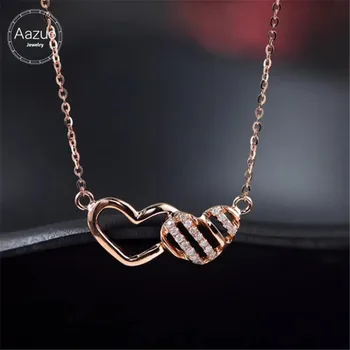 Aazuo Real 18K Rose Gold Real Diamond IJ SI Double Heart Pendent Necklace gifted for Women Engagement Wedding Link Chain Au750
Aazuo Real 18K Rose Gold Real Diamond IJ SI Double Heart Pendent Necklace gifted for Women Engagement Wedding Link Chain Au750