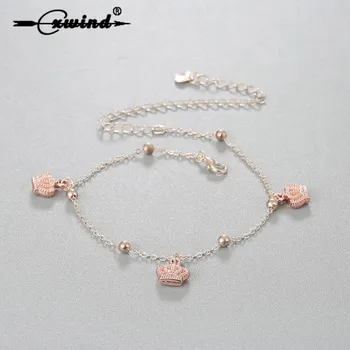 New Bell Crown Pendant Charm Anklets for Women Ankle Bracelet On The Leg Anklet Rose Gold Foot Drop Barefoot Jewelry
New Bell Crown Pendant Charm Anklets for Women Ankle Bracelet On The Leg Anklet Rose Gold Foot Drop Barefoot Jewelry