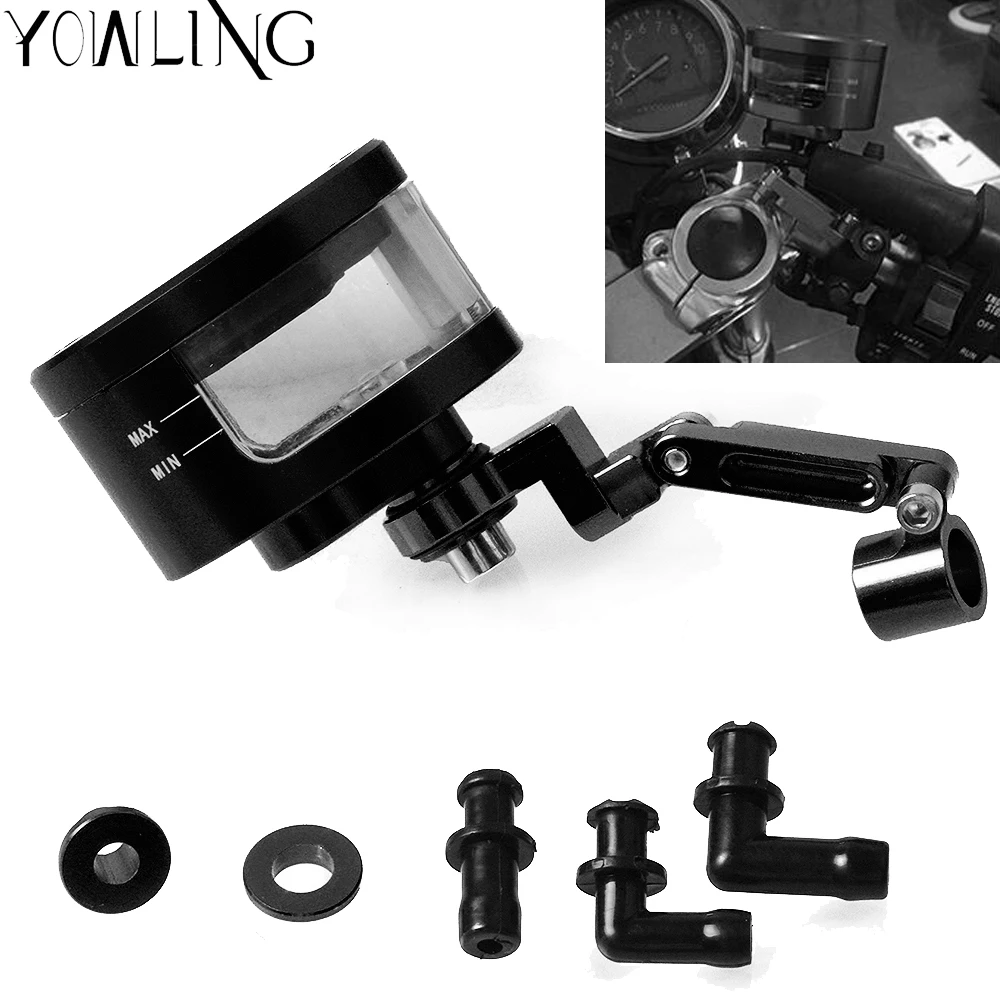 Universal Motorcycle Brake Fluid Reservoir Oil Tank with mounting kit For Yamaha MT01 MT02 MT03 MT07 MT09/Tracer MT10 MT25 / ABS
Universal Motorcycle Brake Fluid Reservoir Oil Tank with mounting kit For Yamaha MT01 MT02 MT03 MT07 MT09/Tracer MT10 MT25 / ABS