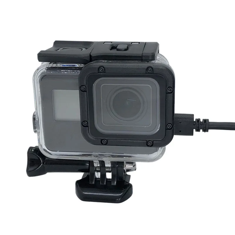 

Side Open Skeleton Housing Case for GoPro Hero 5/6/7 Black Action Camera GO PRO Protective Shell Case Box Connectable Data Cable