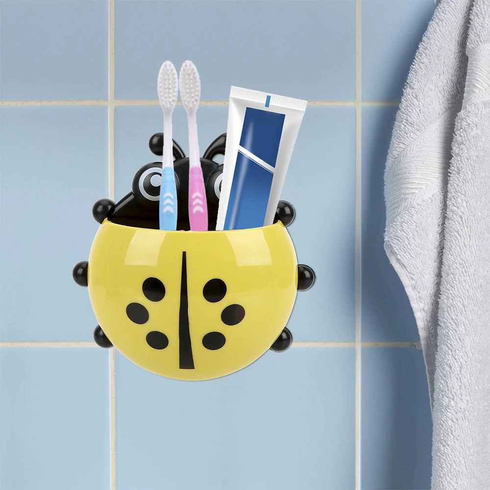 Sucker Toothbrush Holder Suction Hooks Wall Suction Toothbrush Cup Cute Ladybug for Children Kids Bathroom Accessories
Sucker Toothbrush Holder Suction Hooks Wall Suction Toothbrush Cup Cute Ladybug for Children Kids Bathroom Accessories