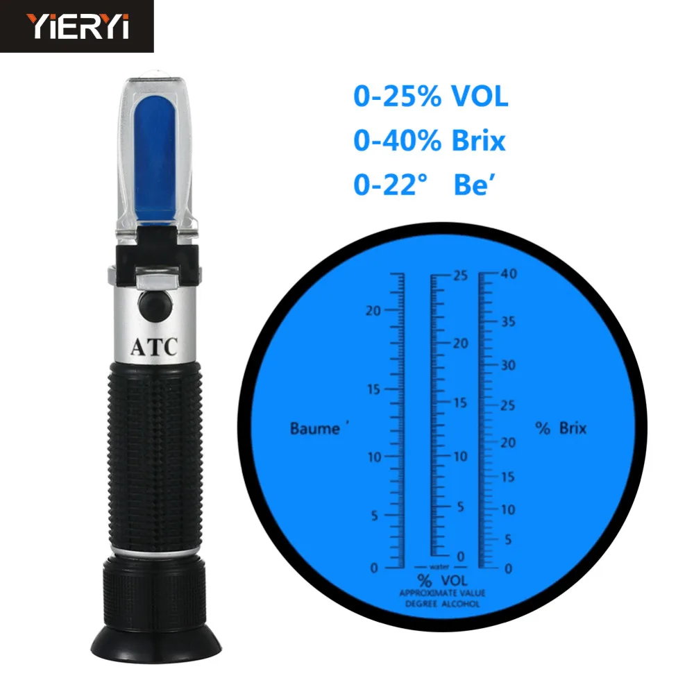 New Portable 3 In 1 Hand Held Grape & Alcohol Wine Refractometer (Brix, Baume and W25V/V Scales)
New Portable 3 In 1 Hand Held Grape & Alcohol Wine Refractometer (Brix, Baume and W25V/V Scales)