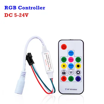DC5V -24V ws2812b 2813 DC12V 2811 Digital RGB Strip LED Controller 14Key RF Wireless Remote 2048Pixels 300 Kinds of Changes
DC5V -24V ws2812b 2813 DC12V 2811 Digital RGB Strip LED Controller 14Key RF Wireless Remote 2048Pixels 300 Kinds of Changes