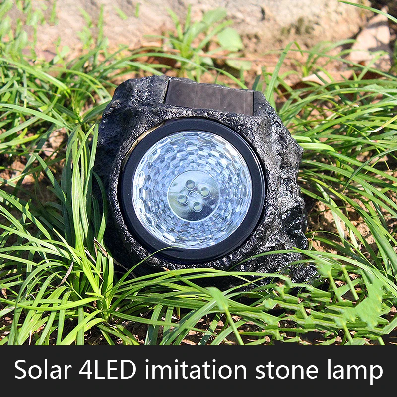 Творческий 4 LED Панель Солнечный камень газон огни Водонепроницаемый открытый