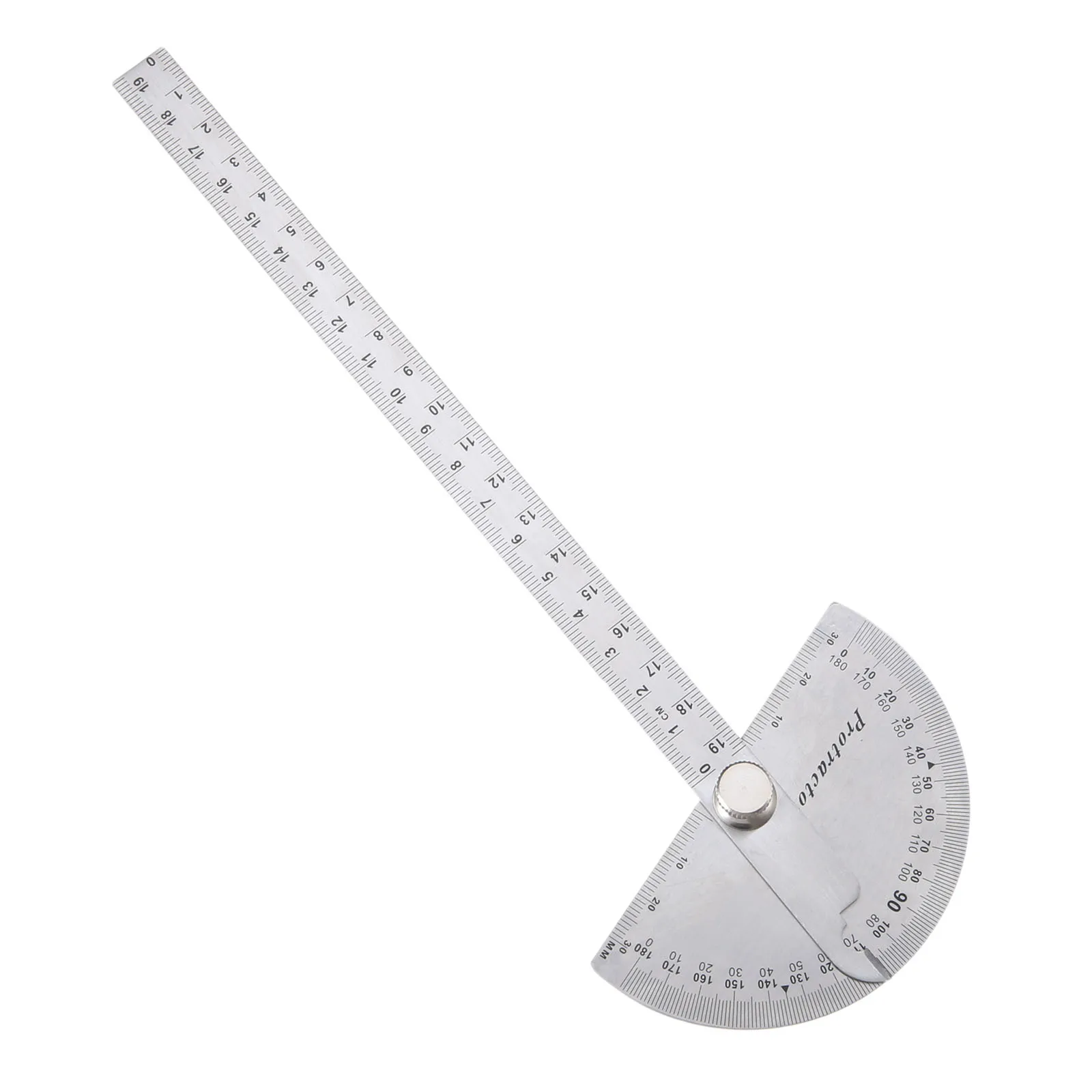 

DRELD Stainless Steel 180 Degree Protractor Angle Finder Angle Ruler Measuring Gauging Tool 190mm Carpenter Woodworking Tools