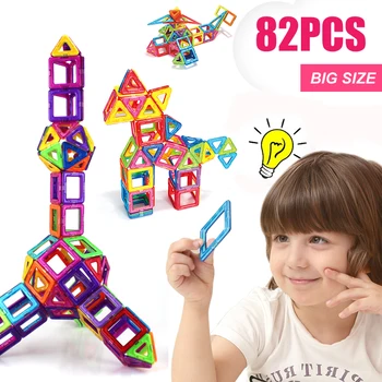 82PCS Regular/Big Size Magnetic Designer Building Construction Toys Set Blocks DIY Magnet Educational Toys for Children
82PCS Regular/Big Size Magnetic Designer Building Construction Toys Set Blocks DIY Magnet Educational Toys for Children