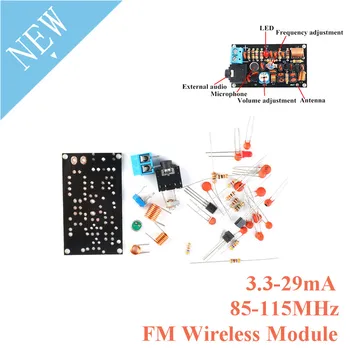 FM Frequency Modulation Wireless Microphone Module 85-115MHz DIY Kit Transmitter Board Parts FM Radio Experiment Training 1.5-9V
FM Frequency Modulation Wireless Microphone Module 85-115MHz DIY Kit Transmitter Board Parts FM Radio Experiment Training 1.5-9V