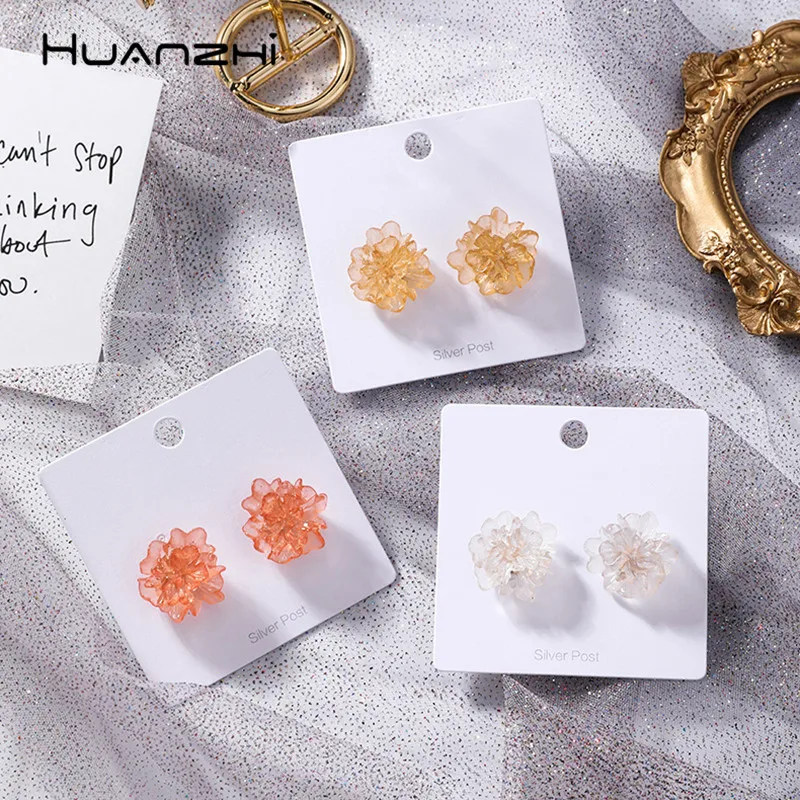 HUANZHI Transparent Colorful Stereoscopic Flower Multi-layered Petals Sweet Acrylic Design Stud Earrings for Women Girl Jewelry
HUANZHI Transparent Colorful Stereoscopic Flower Multi-layered Petals Sweet Acrylic Design Stud Earrings for Women Girl Jewelry